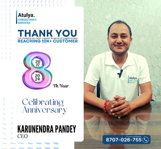 Thank-you card from CEO Karunendra Pandey for reaching 10,000+ customers
